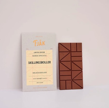Skillingsbolle sjokolade fra Fjåk, økologisk