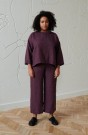 Ocean pants, vid linbukse fra Linenfox - eggplant violet (vanlig benlengde) thumbnail