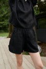 Jeri Linen Shorts, linshorts fra Linenfox - black thumbnail