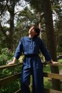 Work jumpsuit, buksedress i lin fra Linenfox - navy blue thumbnail