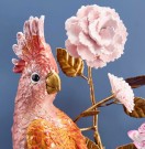 Vegglysestake med fugl, orange/gull/grønn thumbnail