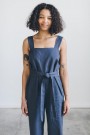 Naomi jumpsuit, buksedress fra Linenfox - graphite grey thumbnail