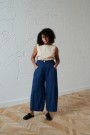 FRANKIE PANTS, LINBUKSE FRA LINENFOX- navy blue (vanlig benlengde) thumbnail