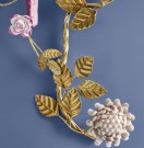 Vegglysestake med fugl, rosa/gull/orange thumbnail