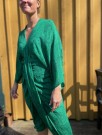 Juno short dress, silkekjole fra Sissel Edelbo - grønn med riddermønster (str S/M) thumbnail