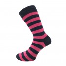 Sportsman, tynnstrikket ullsokk med ribbekant fra Corrymoor, stripete mørkeblå/rosa (str 37-40 og str 45-48) thumbnail