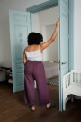 FRANKIE PANTS, LINBUKSE FRA LINENFOX- Eggplant Violet (vanlig benlengde) thumbnail