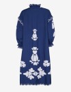 Lilly Cotton Dress fra Sissel Edelbo - blå og hvit  thumbnail