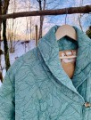 Milo Quilted Silk Coat, kåper i vintage silke fra Sissel Edelbo, lys grønn - solgt thumbnail