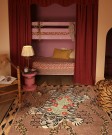 Hvit tiger dekorert med blomster teppe - Large thumbnail