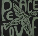 Silkeskjerf Peace and Love Grønn og Svart thumbnail
