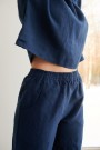 Ocean pants, vid linbukse fra Linenfox -navy blue (vanlige benlengde) thumbnail