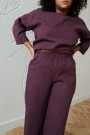 Ocean pants, vid linbukse fra Linenfox - eggplant violet (vanlig benlengde) thumbnail