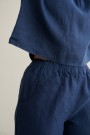 Ocean pants, vid linbukse fra Linenfox -navy blue (+5 CM, EKSTRA LANGE BEN) (1 igjen str XS) thumbnail
