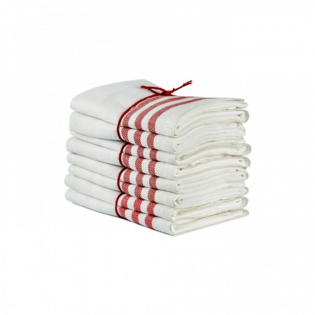 Kjøkkenhåndkle i lin med striper, 2pk