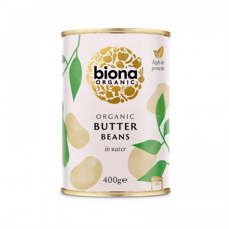 Butter beans, økologisk og hermetisk fra Biona, 400g 