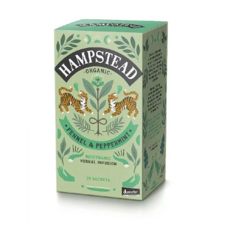 Fennel and Peppermint te, 20 poser, økologisk, Hampstead Tea 