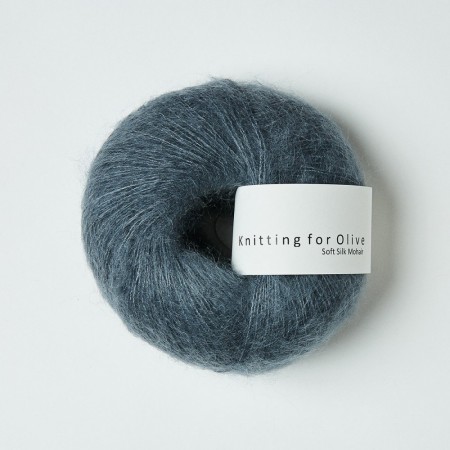 Soft silk mohair -STØVET PETROLEUMSBLÅ