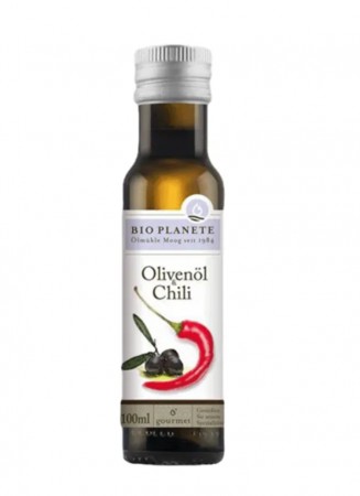 Olivenolje & chili, økologisk fra Bio Planet , 100ml (Bf: jan 2025)