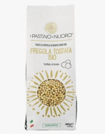 Fregola Tostata økologisk, pasta av durumhvete semulegryn, Artin pasta – 500 g (Ryddesalg, BF: 14.06.27)