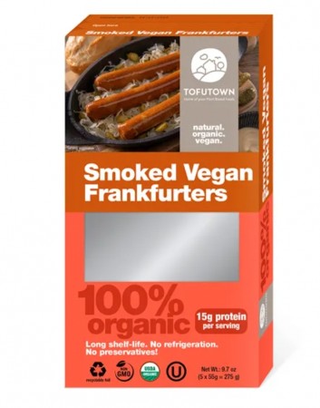 Smoked Vegan Frankfurters, vegansk pølse fra Tofutown  - midlertidig utsolgt 