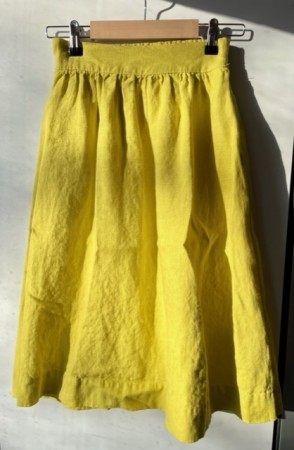 Laura skirt, linskjørt fra Linenfox - lemon yellow