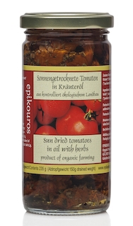 Soltørket tomat i olje m/urter, økologisk fra Epikouros, 235 g 