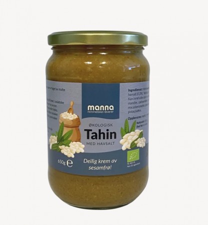 Tahin (sesamsmør), m/havsalt, 650g, økologisk, Manna