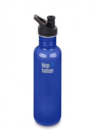 Klean Kanteen Drikkeflaske i rustfritt stål med sportstut 800ml - blå (1 stk igjen)
