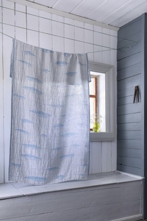 MARELLA - Badehåndkle i 100% lin fra Lapuan Kankurit, blått / natur
