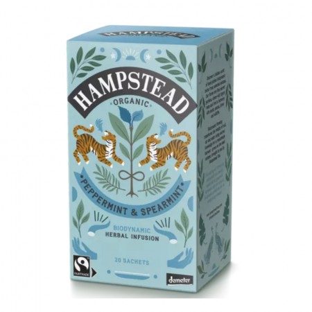 Peppermint & Spearmint te, 20 poser, økologisk, Hampstead Tea