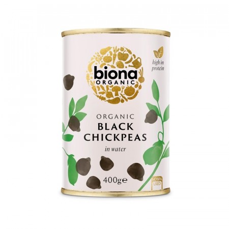 Sorte kikerter, økologisk og hermetisk fra Biona, 400 g