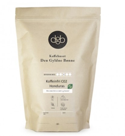 Den Gyldne Bønne, Koffeinfri Franskbrent Honduras økologisk 1kg (BF: 08.07.25)