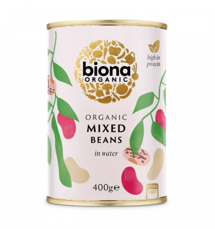 Mixed beans økologiske og hermetiske fra Biona, 400 g