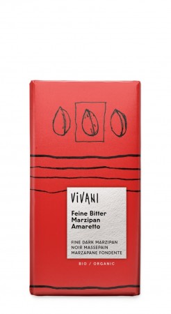 Mørk sjokolade Marsipan Amaretto,  økologisk fra Vivani 100g (ryddesalg)