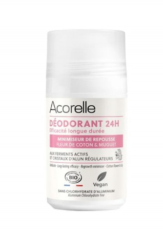 Acorelle 24h Long Lasting Roll-on Deodorant Hair Regrowth Minimizer - Cotton Flower & Lily 50ml