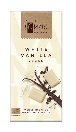 Hvit sjokolade m/vanilje økologisk fra iChoc 80g