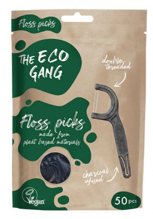 Eco Gang Floss picks, 50 stk Charcoal