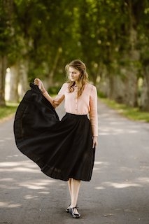 Classic Skirt, Black Pansy
