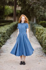 Classic dress, short sleeve Denim
