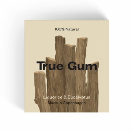 Tyggegummi fra True Gum - Liquorice & Eucalyptus (BF: 11.10.23)