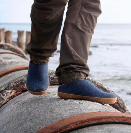 Tøffel/slip-in med naturgummisåle fra Glerups, Denim (str 36-40)