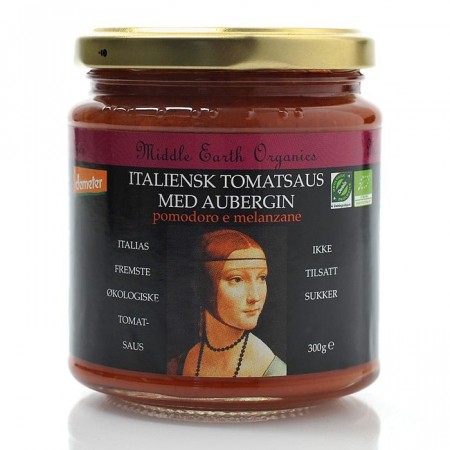 TOMATSAUS MED AUBERGIN fra Middle Earth, 300g, økologisk