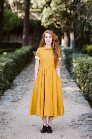 Classic dress, short sleeve Marigold