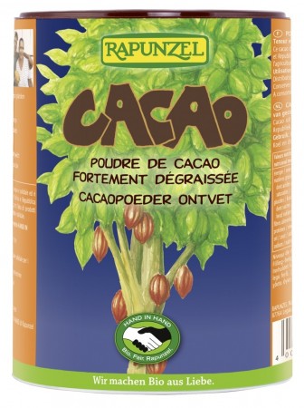 Kakaopulver, lite fett, 250 g, økologisk, Rapunzel 