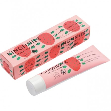 Kingfisher strawberry tannkrem til barn u/fluor, 75 ml 