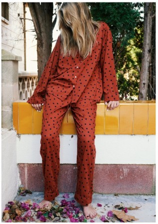 SONIA PYJAMAS SET - RUST - fra Habiba