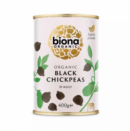 Black chickpeas økologisk og hermetisk fra Biona, 400 g