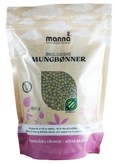 Mungbønner,  økologisk fra Manna, 600 g