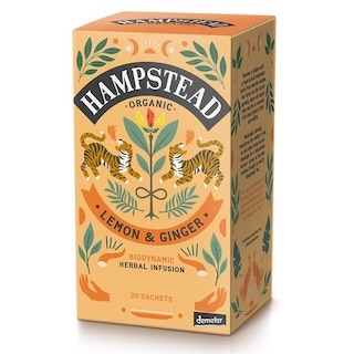 Lemon Ginger Te, 20 poser, økologisk, Hampstead Tea